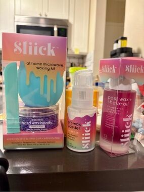 Sliick At-Home Microwave Waxing Kit with Pre-Wax Powder & Post Wax Oil